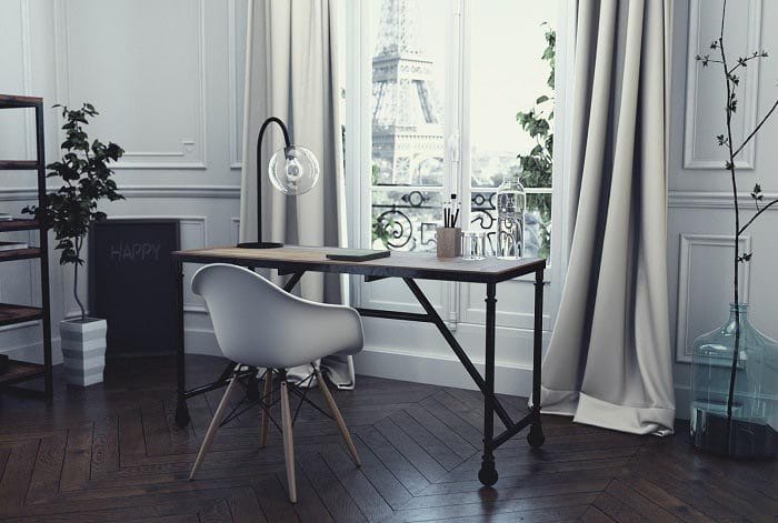 Image 3D photoréaliste d'un appartement parisien pour Hapsode par Lagoon Studios animation 2D/3D et VFX